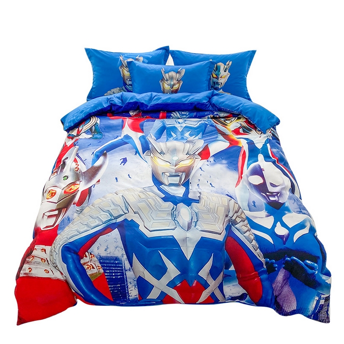 91家纺网 家纺一手货源 找家纺 一电 2026新款卡通被套单件被罩男女儿童学生宿舍单人被单男孩卡幼儿园单人被罩-1.磨毛被套 奥特家族