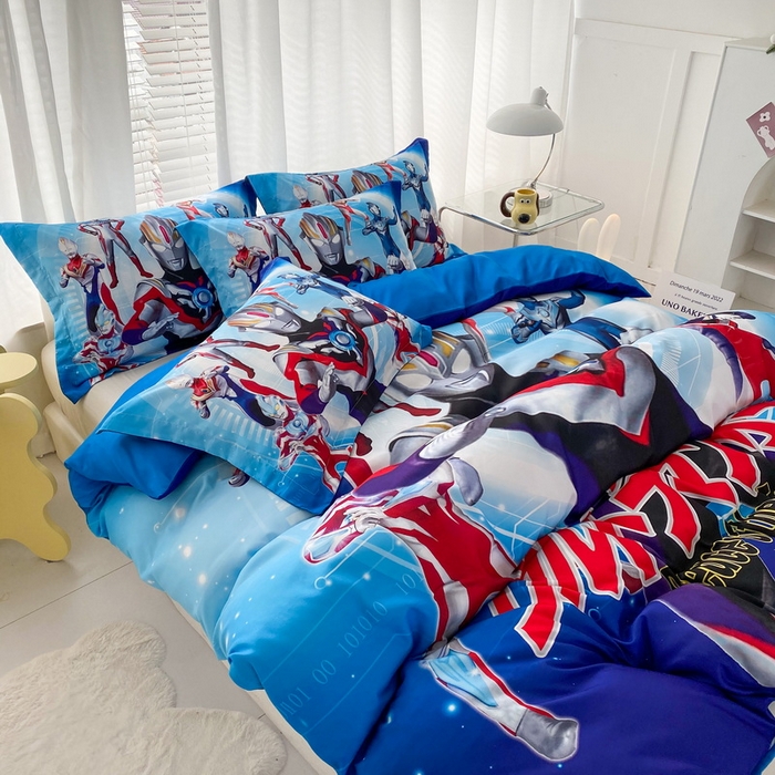 91家纺网 家纺一手货源 找家纺 一电 2026新款卡通被套单件被罩男女儿童学生宿舍单人被单男孩卡幼儿园单人被罩-1.磨毛被套 奥特曼战队