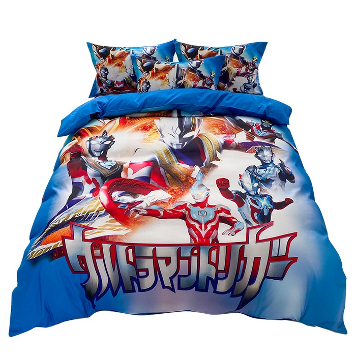 91家纺网 家纺一手货源 找家纺 一电 2026新款卡通被套单件被罩男女儿童学生宿舍单人被单男孩卡幼儿园单人被罩-1.磨毛被套 闪电奥特曼