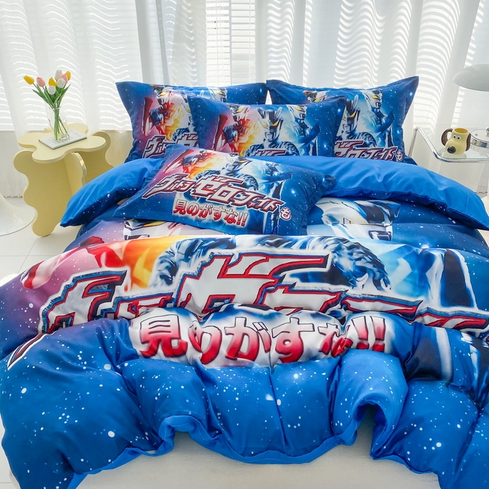 91家纺网 家纺一手货源 找家纺 一电 2026新款卡通被套单件被罩男女儿童学生宿舍单人被单男孩卡幼儿园单人被罩-1.磨毛被套 赛罗