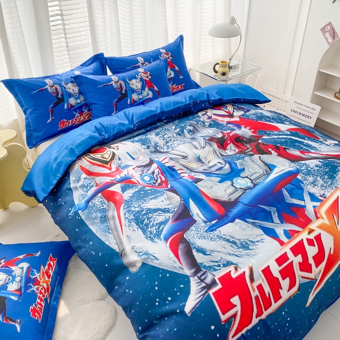 91家纺网 家纺一手货源 找家纺 一电 2026新款卡通被套单件被罩男女儿童学生宿舍单人被单男孩卡幼儿园单人被罩-1.磨毛被套 奥特警卫队