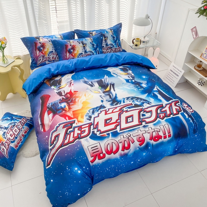 91家纺网 家纺一手货源 找家纺 一电 2026新款卡通被套单件被罩男女儿童学生宿舍单人被单男孩卡幼儿园单人被罩-1.磨毛被套 赛罗