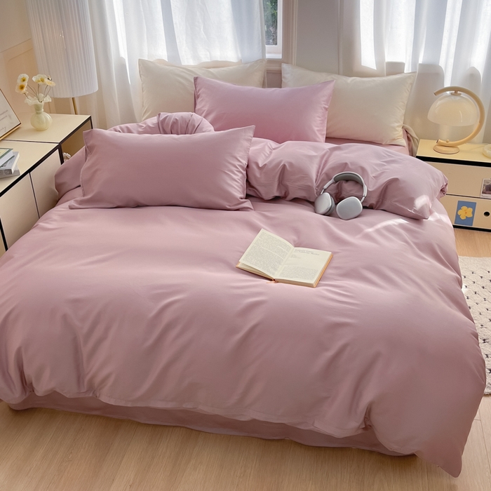 91家纺网 家纺一手货源 找家纺 耀悦家纺 2026春夏新款60支纯棉四件套长绒棉全棉纯棉四件套床单被套枕套 优雅紫