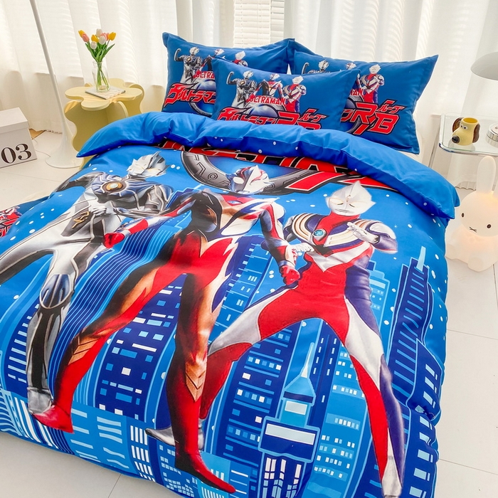 91家纺网 家纺一手货源 找家纺 一电 2026新款卡通被套单件被罩男女儿童学生宿舍单人被单男孩卡幼儿园单人被罩-1.磨毛被套 奥特归来