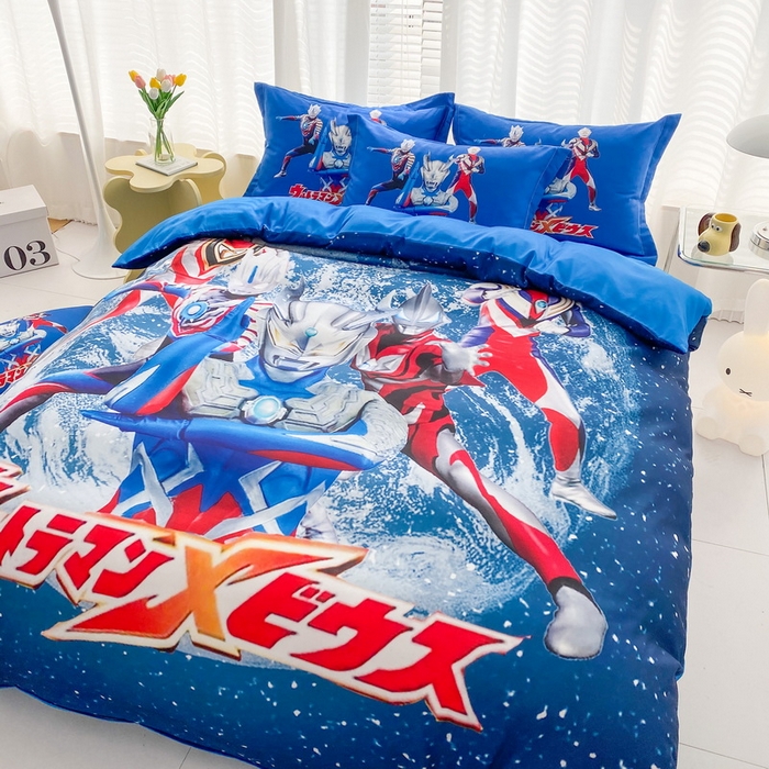 91家纺网 家纺一手货源 找家纺 一电 2026新款卡通被套单件被罩男女儿童学生宿舍单人被单男孩卡幼儿园单人被罩-1.磨毛被套 奥特警卫队