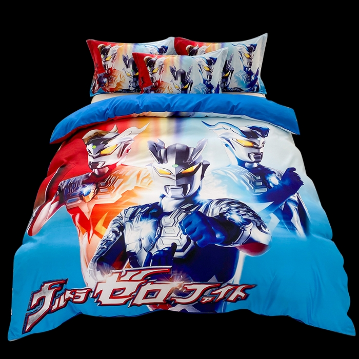 91家纺网 家纺一手货源 找家纺 一电 2026新款卡通被套单件被罩男女儿童学生宿舍单人被单男孩卡幼儿园单人被罩-1.磨毛被套 星星奥特曼