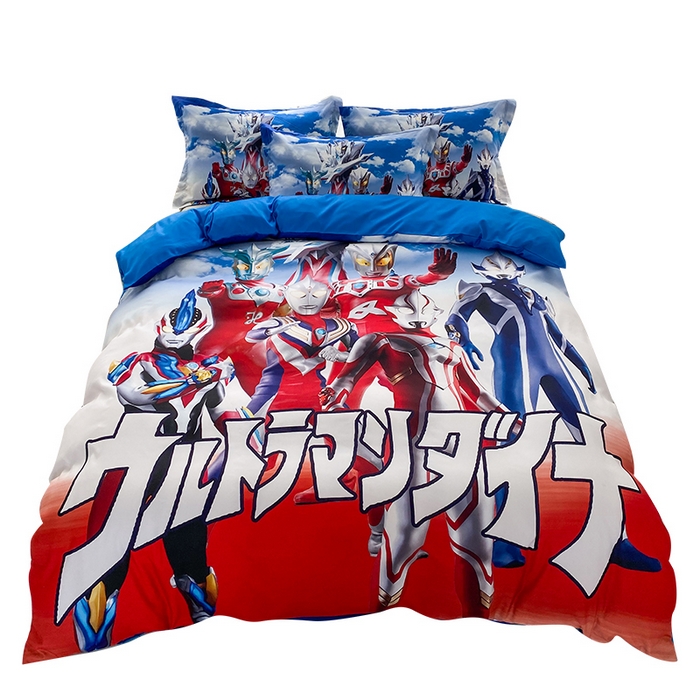 91家纺网 家纺一手货源 找家纺 一电 2026新款卡通被套单件被罩男女儿童学生宿舍单人被单男孩卡幼儿园单人被罩-1.磨毛被套 帅气奥特曼