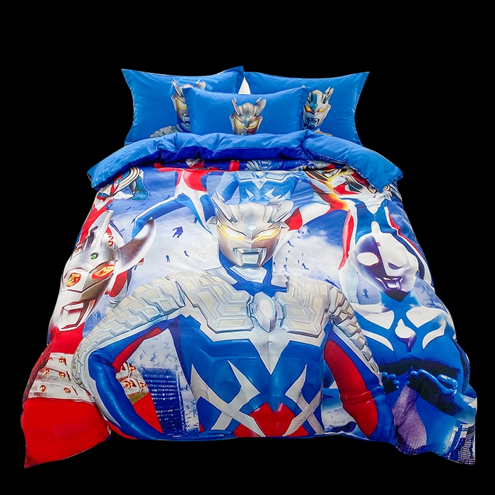 91家纺网 家纺一手货源 找家纺 一电 2026新款卡通被套单件被罩男女儿童学生宿舍单人被单男孩卡幼儿园单人被罩-1.磨毛被套 奥特家族