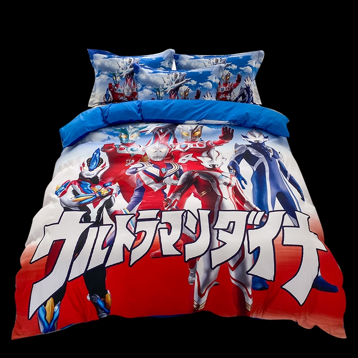 91家纺网 家纺一手货源 找家纺 一电 2026新款卡通被套单件被罩男女儿童学生宿舍单人被单男孩卡幼儿园单人被罩-1.磨毛被套 帅气奥特曼