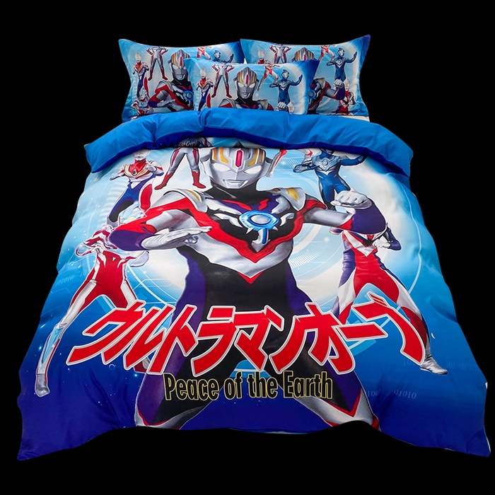 91家纺网 家纺一手货源 找家纺 一电 2026新款卡通被套单件被罩男女儿童学生宿舍单人被单男孩卡幼儿园单人被罩-1.磨毛被套 奥特曼战队