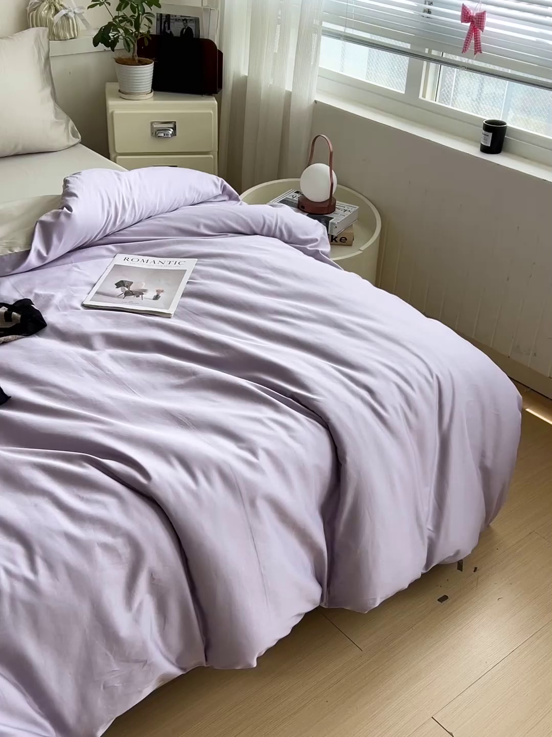 91家纺网 家纺一手货源 找家纺 耀悦家纺 2026春夏新款60支纯棉四件套长绒棉全棉纯棉四件套床单被套枕套 风信紫+古典灰
