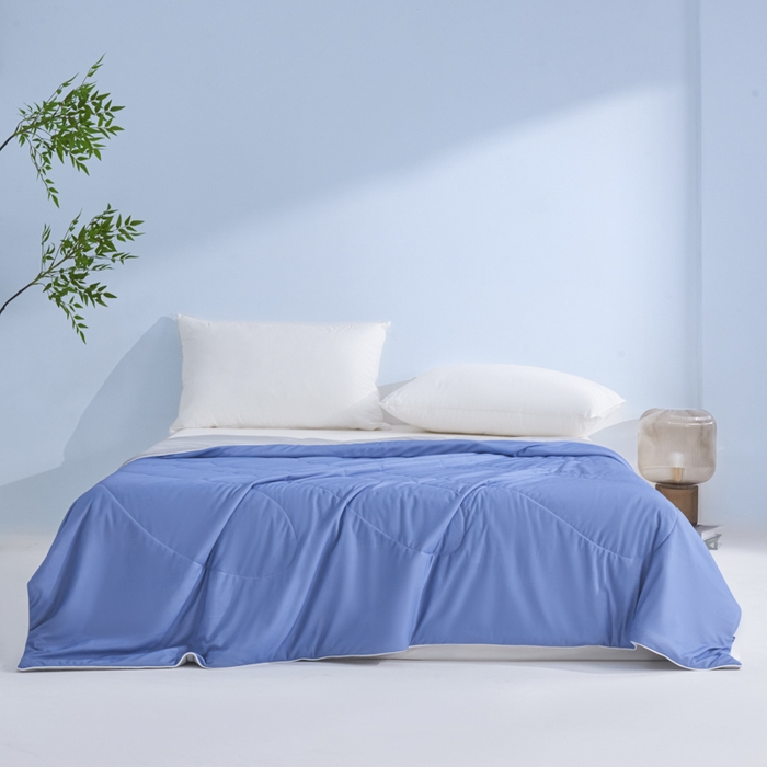 91家纺网 家纺一手货源 找家纺 库里梦家纺 2026春夏新款网红直播爆款A类锦氨深海水藻凉感被夏凉被空调被 青蓝