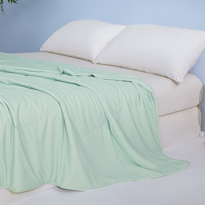 91家纺网 家纺一手货源 找家纺 库里梦家纺 2026春夏新款网红直播爆款A类锦氨深海水藻凉感被夏凉被空调被 水波绿