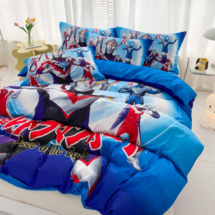 91家纺网 家纺一手货源 找家纺 一电 2026新款卡通被套单件被罩男女儿童学生宿舍单人被单男孩卡幼儿园单人被罩-1.磨毛被套 奥特曼战队