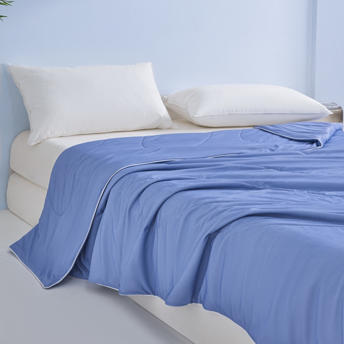 91家纺网 家纺一手货源 找家纺 库里梦家纺 2026春夏新款网红直播爆款A类锦氨深海水藻凉感被夏凉被空调被 青蓝