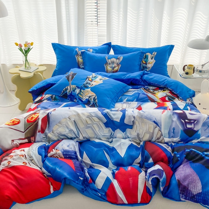 91家纺网 家纺一手货源 找家纺 一电 2026新款卡通被套单件被罩男女儿童学生宿舍单人被单男孩卡幼儿园单人被罩-1.磨毛被套 奥特家族