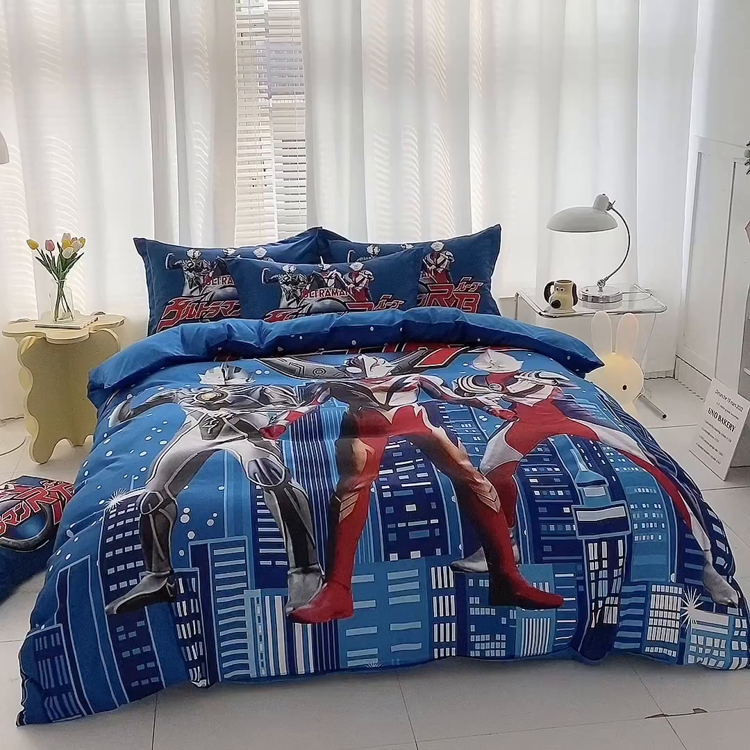 91家纺网 家纺一手货源 找家纺 （总）一电 2026新款卡通被套单件被罩男女儿童学生宿舍单人被单男孩卡幼儿园单人被罩-1.磨毛被套