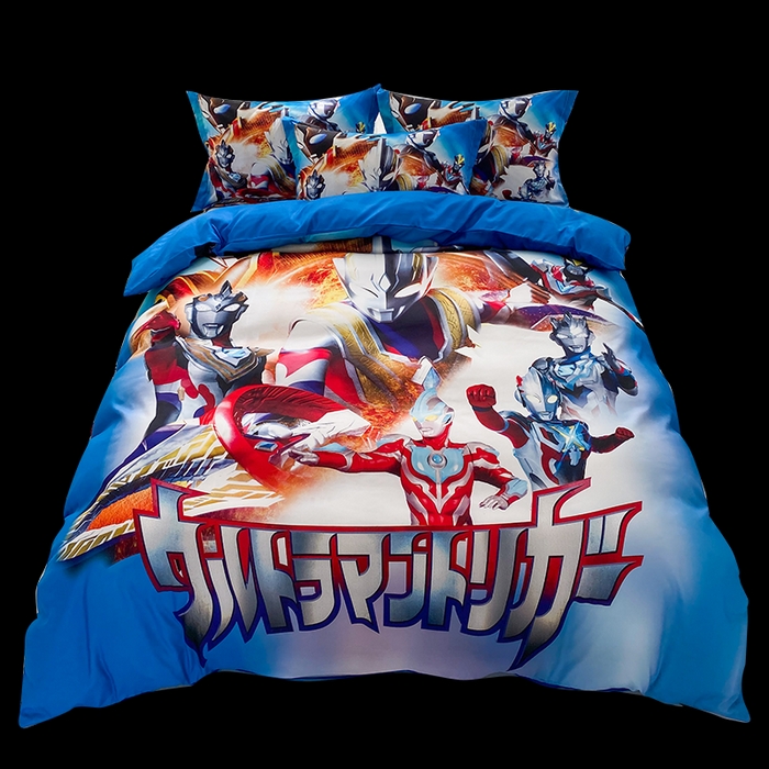 91家纺网 家纺一手货源 找家纺 一电 2026新款卡通被套单件被罩男女儿童学生宿舍单人被单男孩卡幼儿园单人被罩-1.磨毛被套 闪电奥特曼