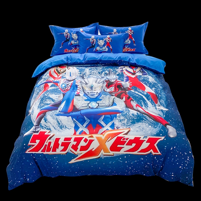 91家纺网 家纺一手货源 找家纺 一电 2026新款卡通被套单件被罩男女儿童学生宿舍单人被单男孩卡幼儿园单人被罩-1.磨毛被套 奥特警卫队