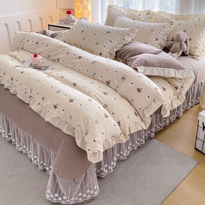 艺慕家纺 2026新款AB版床盖四件套 AB版-可爱熊仔