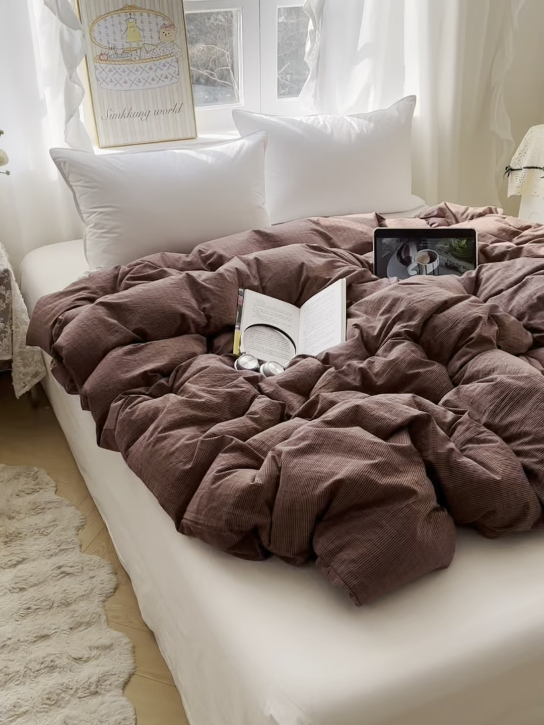 91家纺网 家纺一手货源 找家纺 六巷胡同 2026新款A类全棉纯棉水洗棉色织格子单品被套 被套单件 逐风-红格