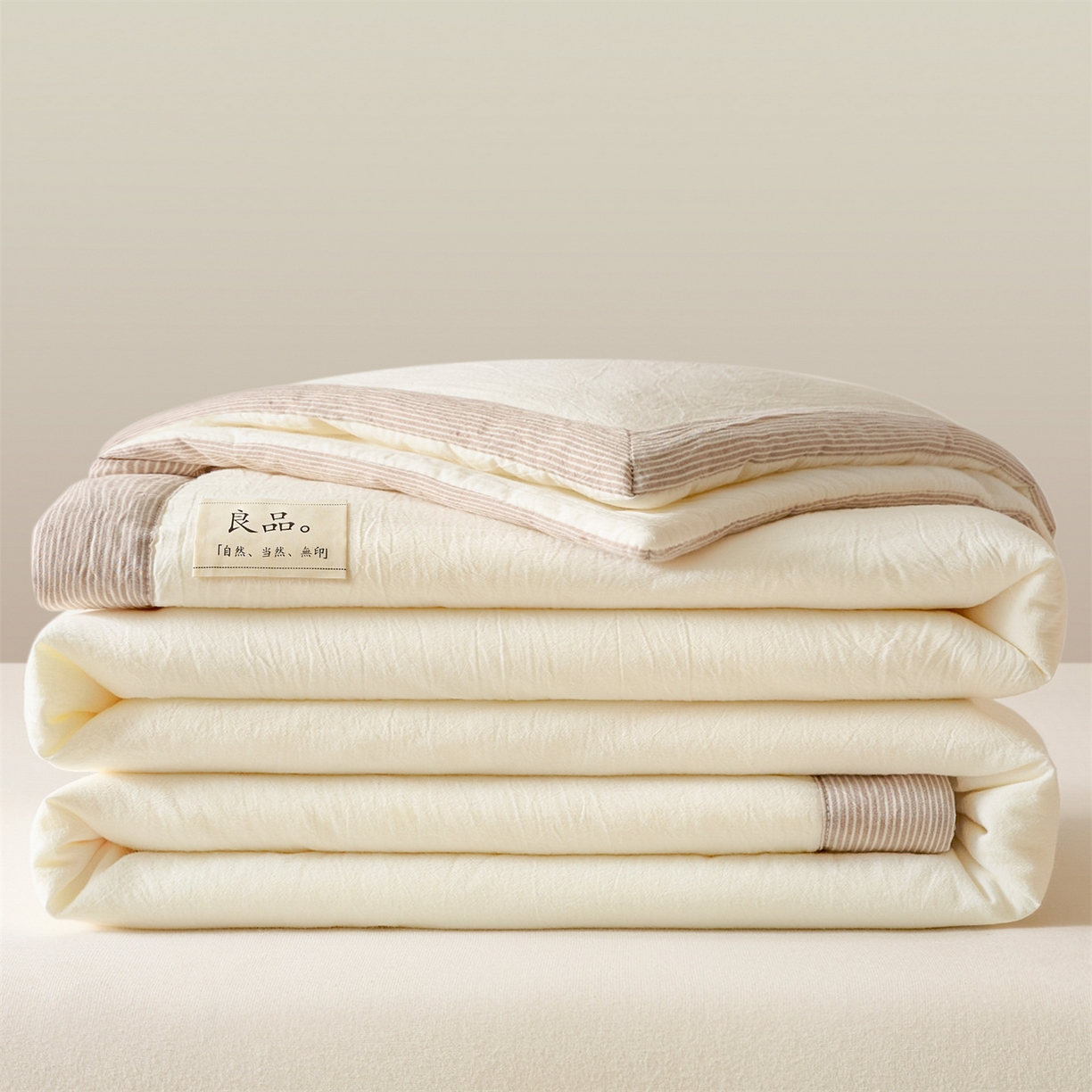 91家纺网 家纺一手货源 找家纺 （总）创优家纺 2026新款无印风21%大豆夏凉被大豆纤维手包边款夏凉被夏被空调被子被芯
