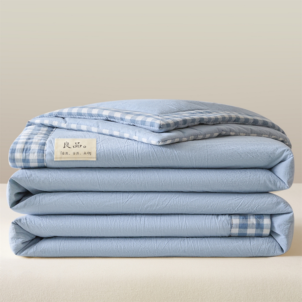 91家纺网 家纺一手货源 找家纺 （总）创优家纺 2026新款无印风21%大豆夏凉被大豆纤维手包边款夏凉被夏被空调被子被芯