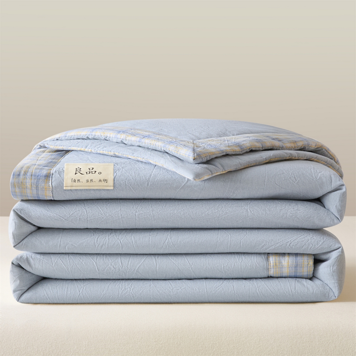 91家纺网 家纺一手货源 找家纺 （总）创优家纺 2026新款无印风21%大豆夏凉被大豆纤维手包边款夏凉被夏被空调被子被芯