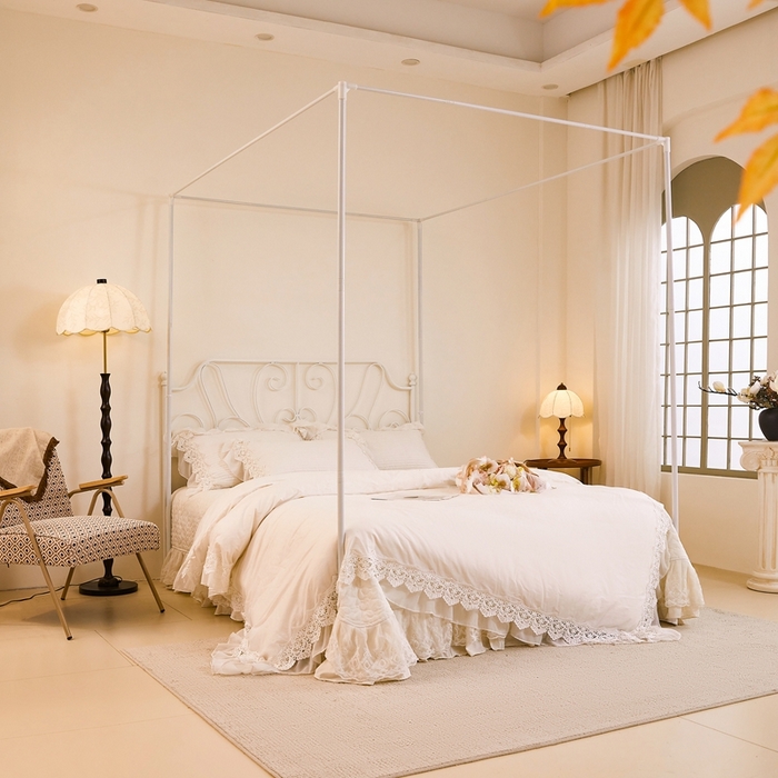 91家纺网 家纺一手货源 找家纺 （总）都市缘蚊帐 2026新款浪漫落地蕾丝花边蚊帐905提花系带系列 