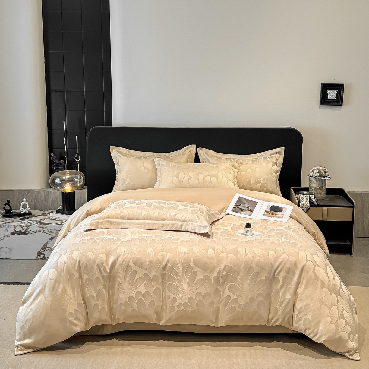 91家纺网 家纺一手货源 找家纺 （总）金阳光家纺 2026新款A类简奢款水洗真丝天丝亮丝提花四件套