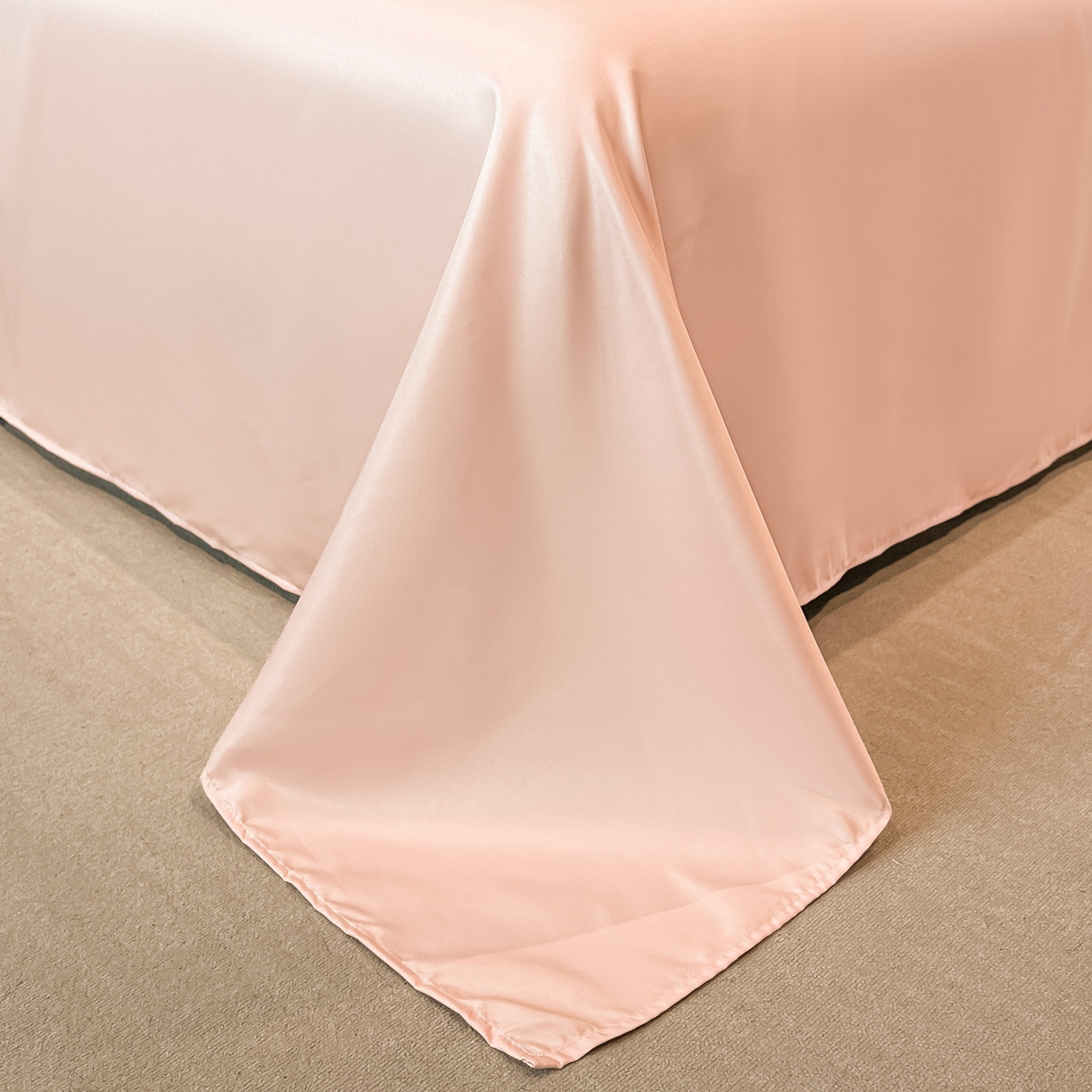 91家纺网 家纺一手货源 找家纺 金阳光家纺 2026新款A类简奢款水洗真丝天丝亮丝提花四件套 花语-粉