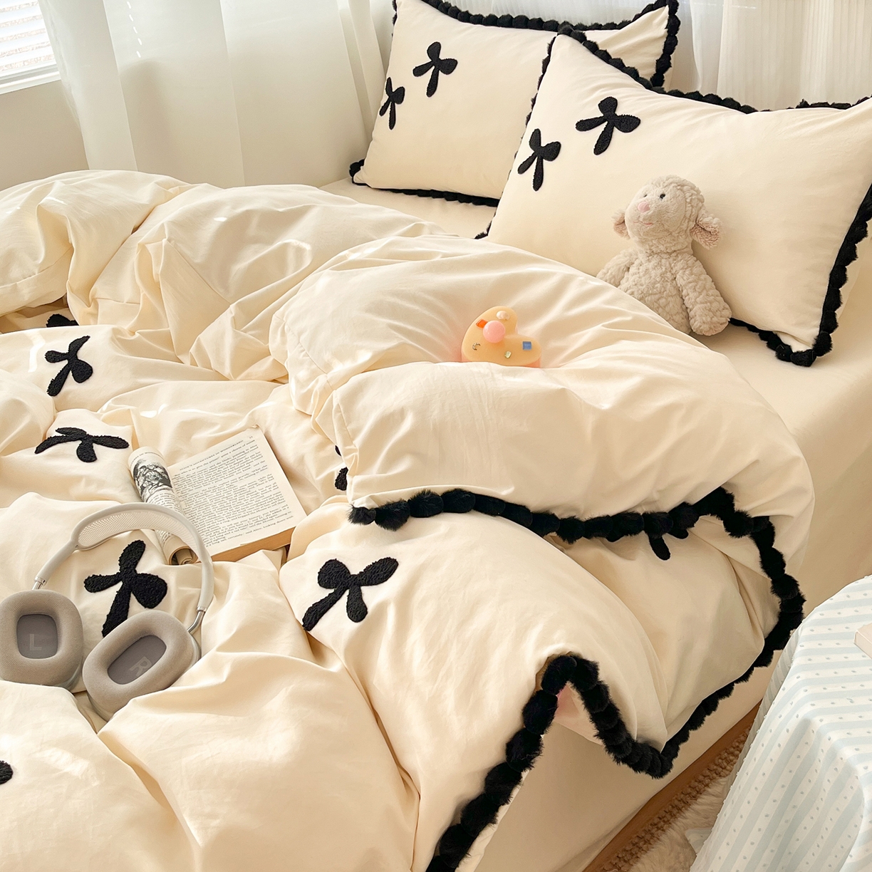 91家纺网 家纺一手货源 找家纺 （总）金阳光家纺 2026新款古法水洗仿棉毛球款四件套