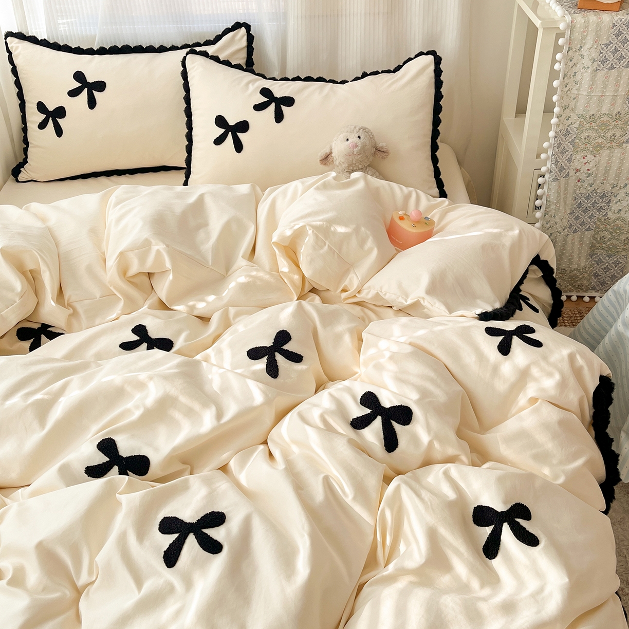 91家纺网 家纺一手货源 找家纺 （总）金阳光家纺 2026新款古法水洗仿棉毛球款四件套