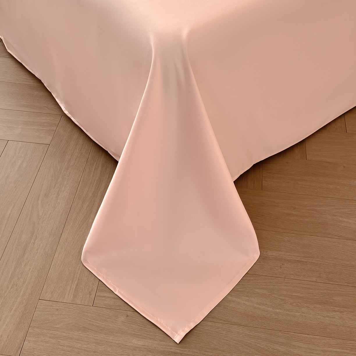 91家纺网 家纺一手货源 找家纺 金阳光家纺 2026新款立体浮雕双层花边水洗真丝四件套 蝴蝶-粉