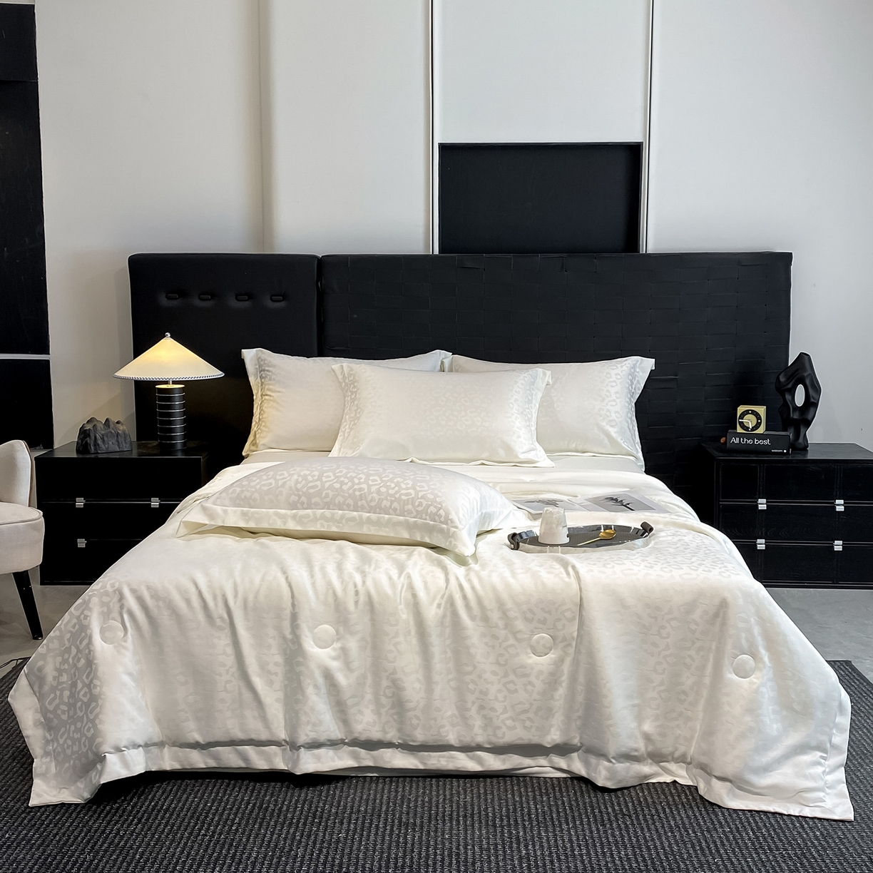 91家纺网 家纺一手货源 找家纺 （总）金阳光家纺 2026新款A类水洗真丝天丝提花高奢豹纹系列夏被夏凉被空调被夏被四件套