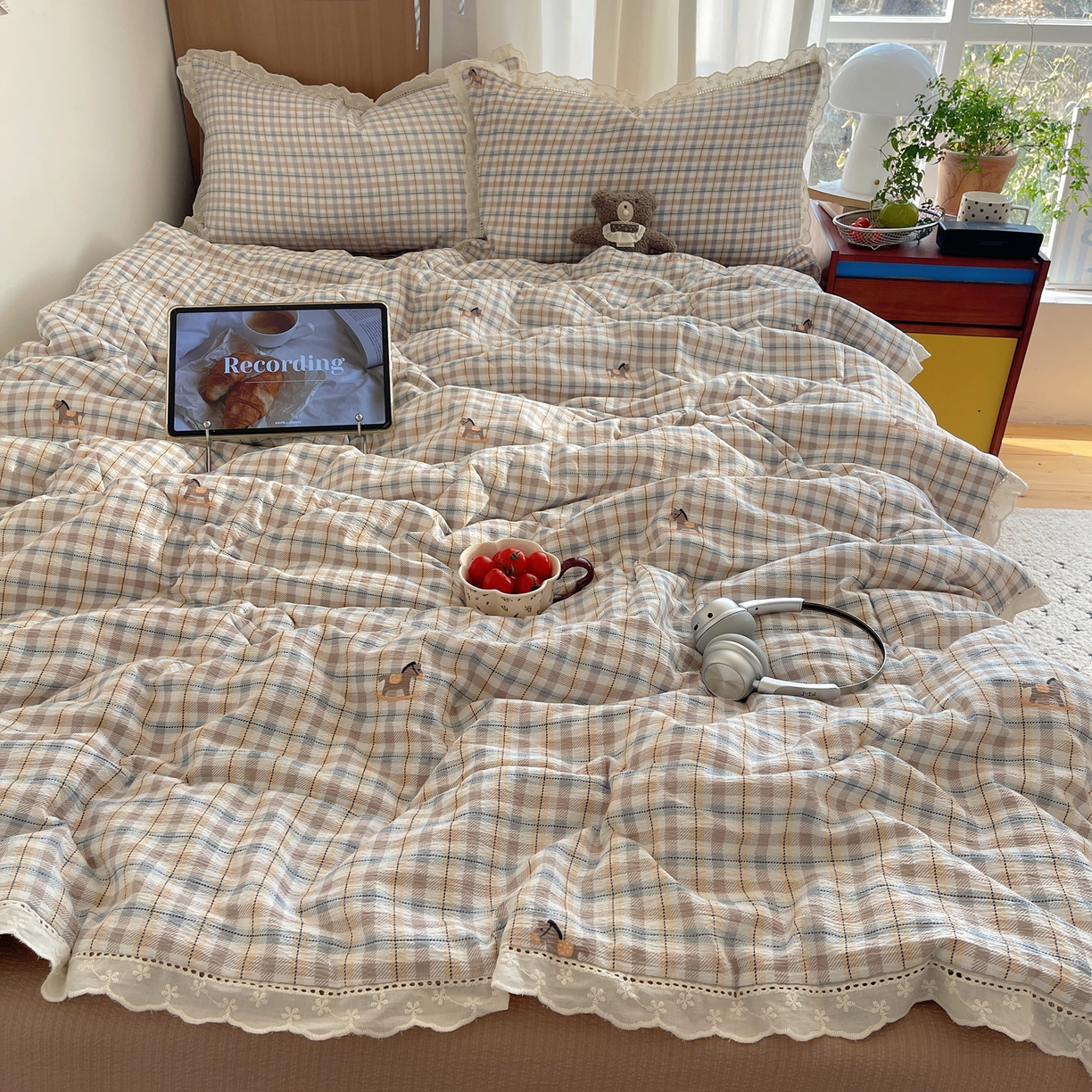 91家纺网 家纺一手货源 找家纺 （总）宝士康家纺 2026新款10A抗菌提花色织花边单夏被/夏被四件套/空调被