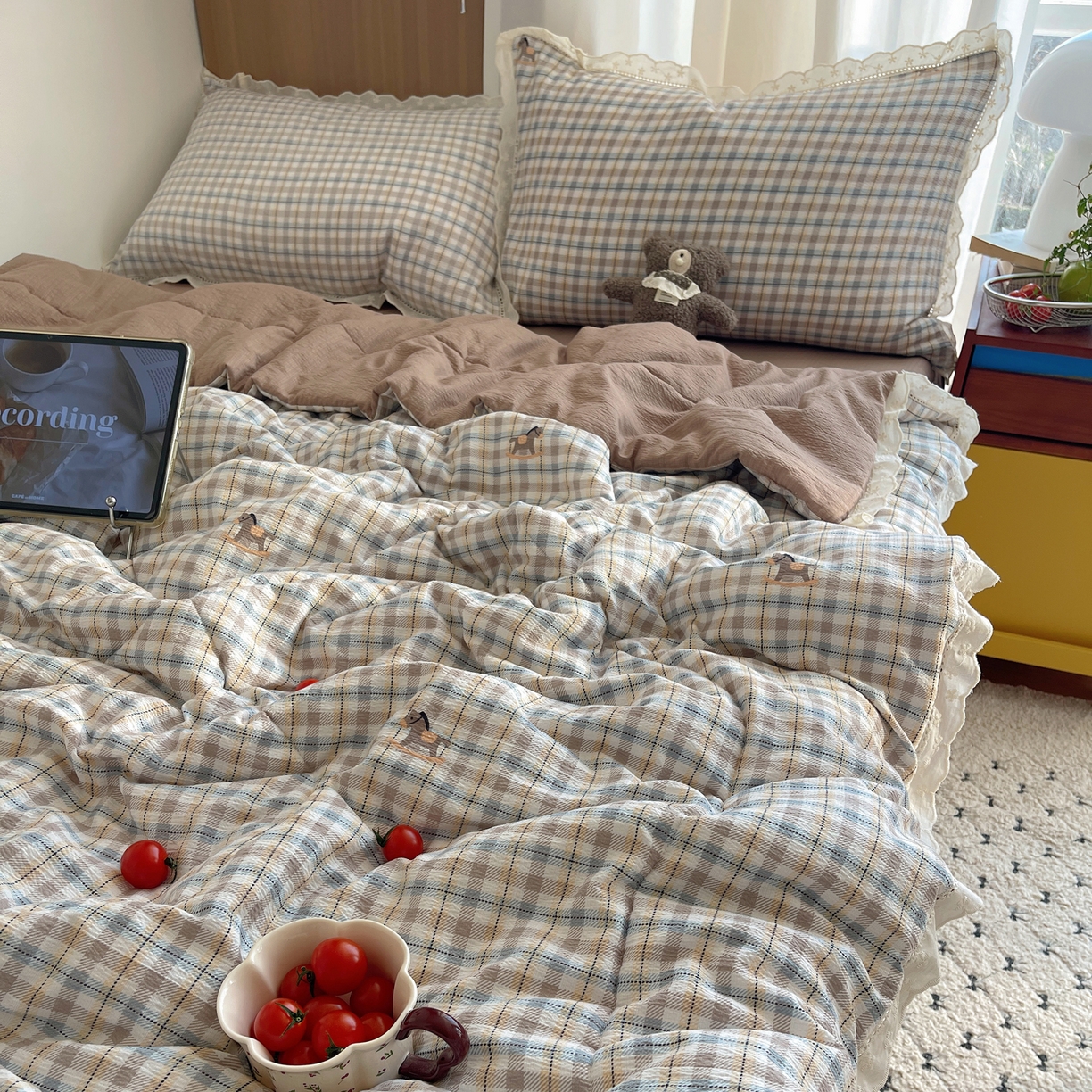 91家纺网 家纺一手货源 找家纺 （总）宝士康家纺 2026新款10A抗菌提花色织花边单夏被/夏被四件套/空调被