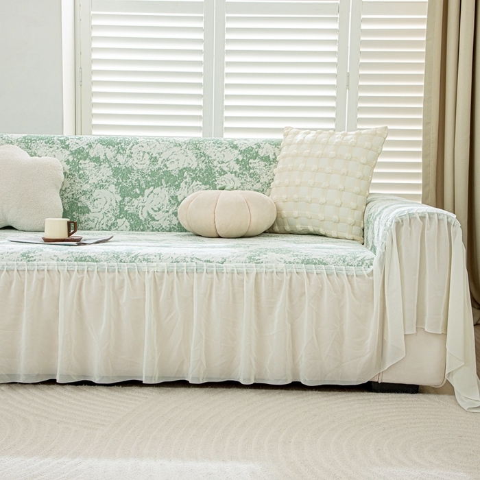 91家纺网 家纺一手货源 找家纺 （总）沐沐家纺 2026新款玫瑰裙边沙发巾