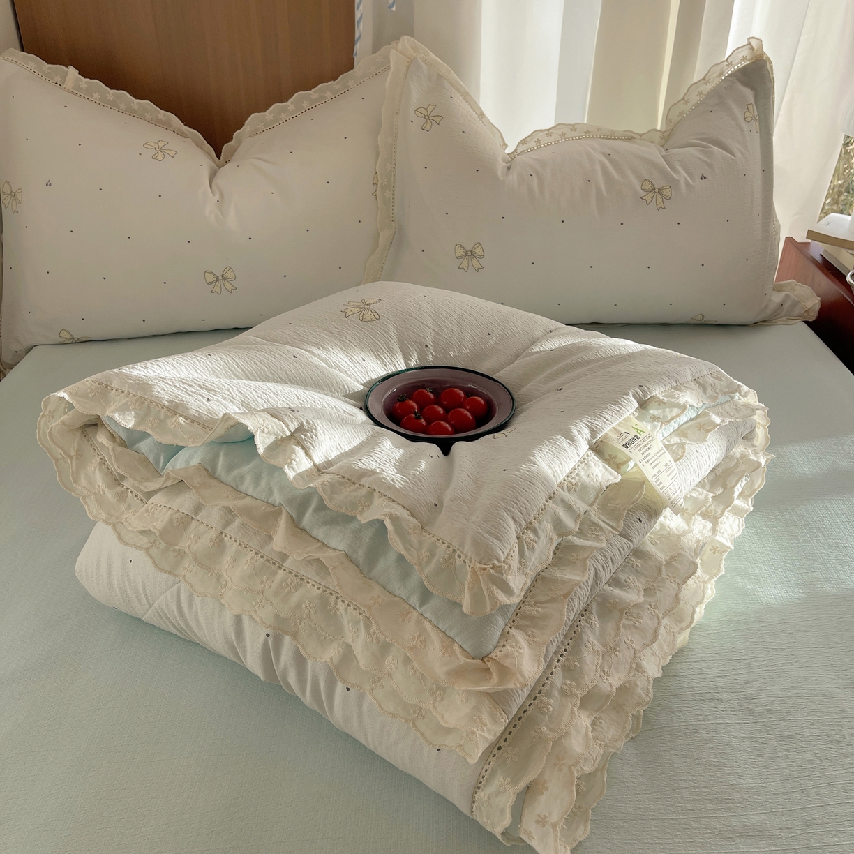 91家纺网 家纺一手货源 找家纺 （总）宝士康家纺 2026新款10A抗菌提花色织花边单夏被/夏被四件套/空调被