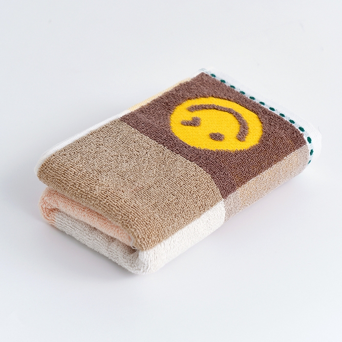 朴尔家纺-毛巾被 2026新款纯棉32股运动风男士色织条纹笑脸加厚毛巾浴巾组合 毛巾-笑脸系-橘 浴巾70x140cm/条
