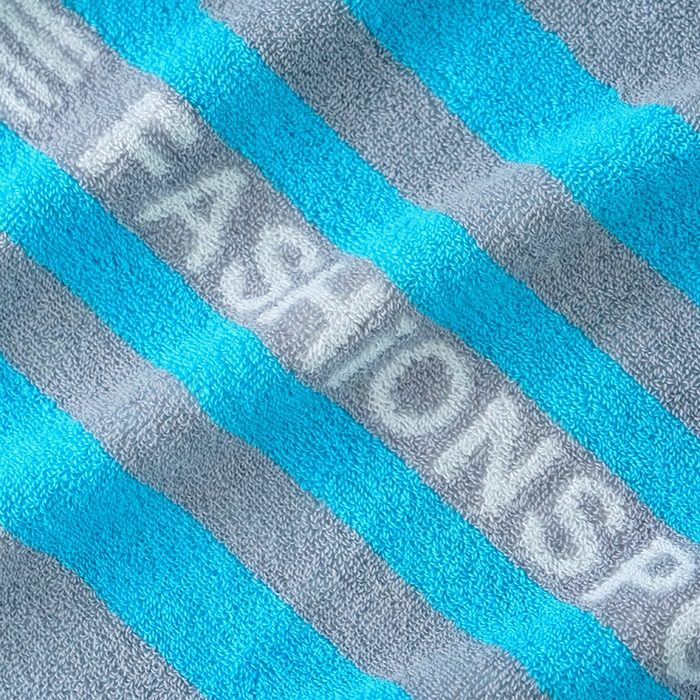 91家纺网 家纺一手货源 找家纺 朴尔家纺-毛巾被 2026新款纯棉32股运动风男士色织条纹笑脸加厚毛巾浴巾组合 毛巾-运动条纹系-蓝 毛巾35x75cm/条