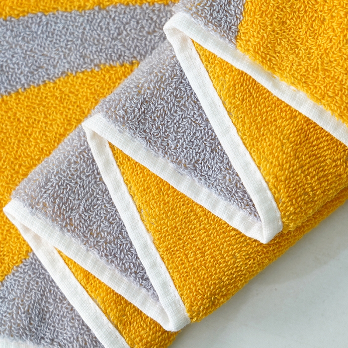 91家纺网 家纺一手货源 找家纺 朴尔家纺-毛巾被 2026新款纯棉32股运动风男士色织条纹笑脸加厚毛巾浴巾组合 毛巾-运动条纹系-黄 毛巾35x75cm/条