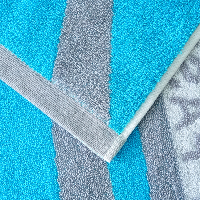 91家纺网 家纺一手货源 找家纺 朴尔家纺-毛巾被 2026新款纯棉32股运动风男士色织条纹笑脸加厚毛巾浴巾组合 毛巾-运动条纹系-蓝 毛巾+浴巾