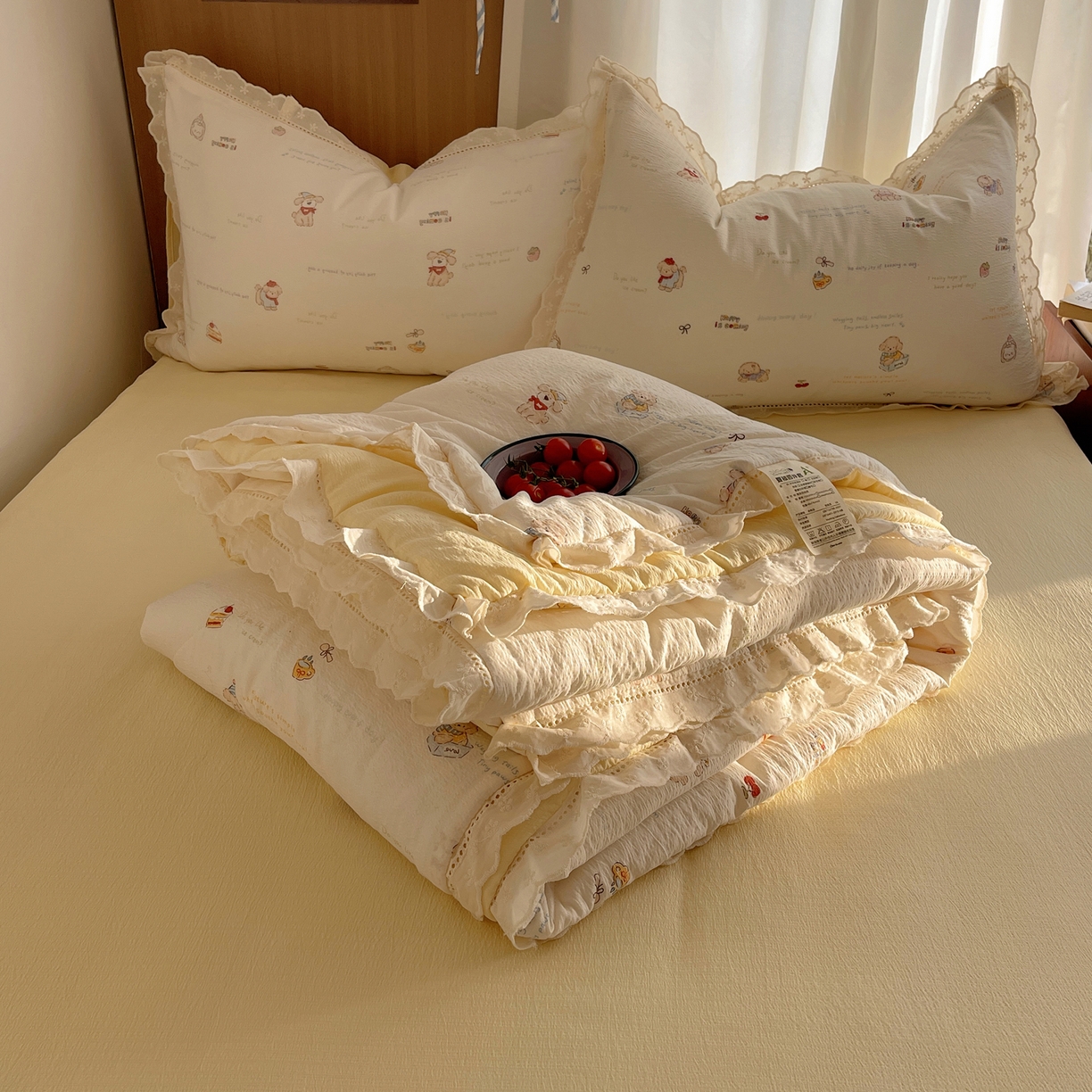 91家纺网 家纺一手货源 找家纺 （总）宝士康家纺 2026新款10A抗菌提花色织花边单夏被/夏被四件套/空调被