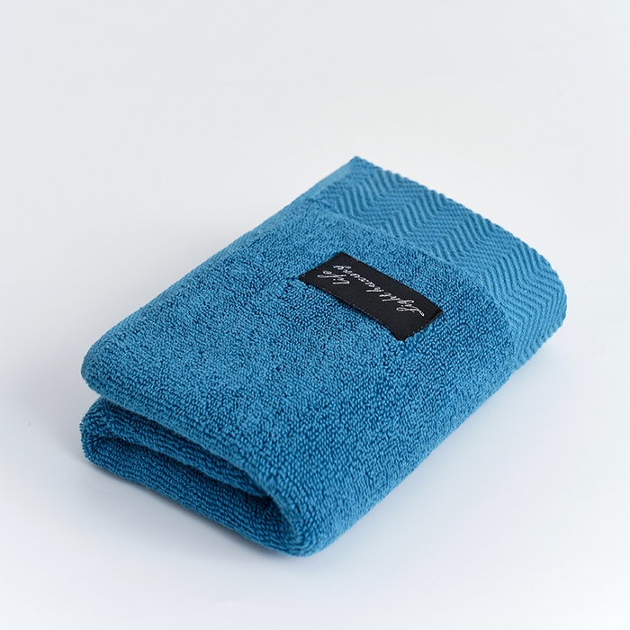 朴尔家纺-毛巾被 2026新款全棉纯棉32股酒店风黑标加厚毛巾浴巾组合 毛巾-黑标-深蓝 浴巾70x140cm/条