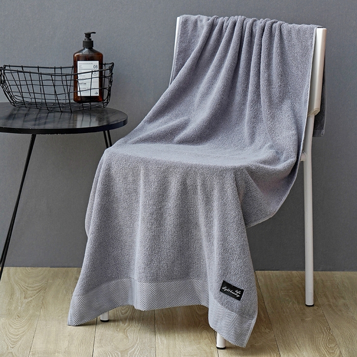 91家纺网 家纺一手货源 找家纺 朴尔家纺-毛巾被 2026新款全棉纯棉32股酒店风黑标加厚毛巾浴巾组合 浴巾-黑标-深灰 毛巾35x75cm/条