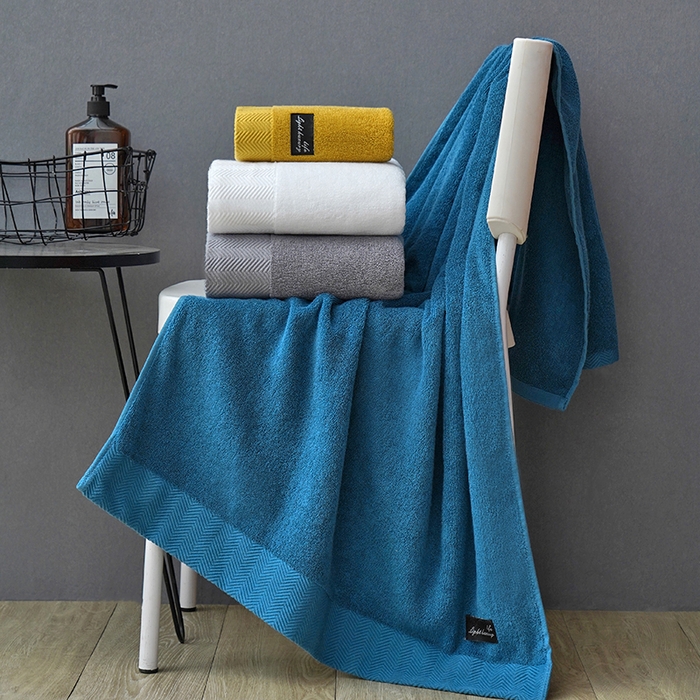 91家纺网 家纺一手货源 找家纺 朴尔家纺-毛巾被 2026新款全棉纯棉32股酒店风黑标加厚毛巾浴巾组合 组合图仅供展示 浴巾70x140cm/条