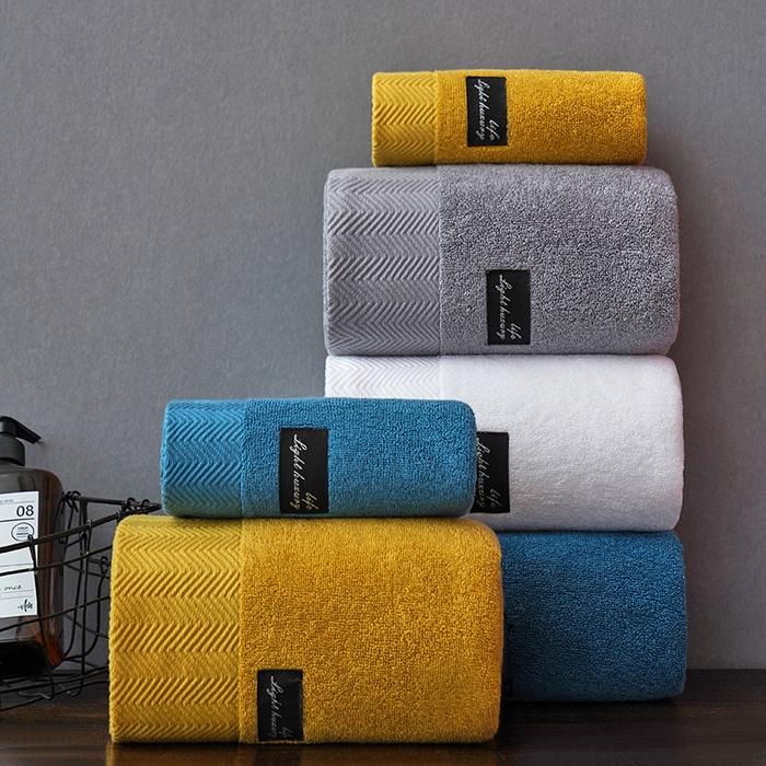 91家纺网 家纺一手货源 找家纺 朴尔家纺-毛巾被 2026新款全棉纯棉32股酒店风黑标加厚毛巾浴巾组合 组合图仅供展示 浴巾70x140cm/条