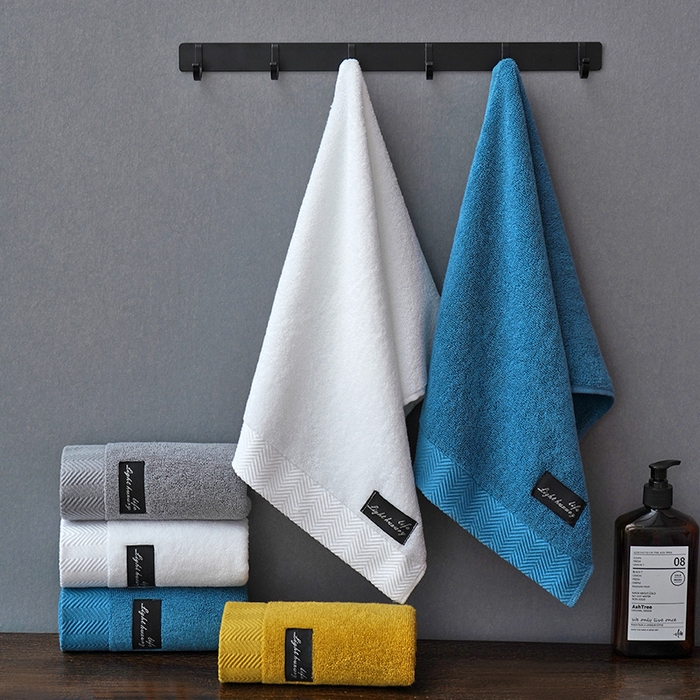 91家纺网 家纺一手货源 找家纺 朴尔家纺-毛巾被 2026新款全棉纯棉32股酒店风黑标加厚毛巾浴巾组合 组合图仅供展示 浴巾70x140cm/条