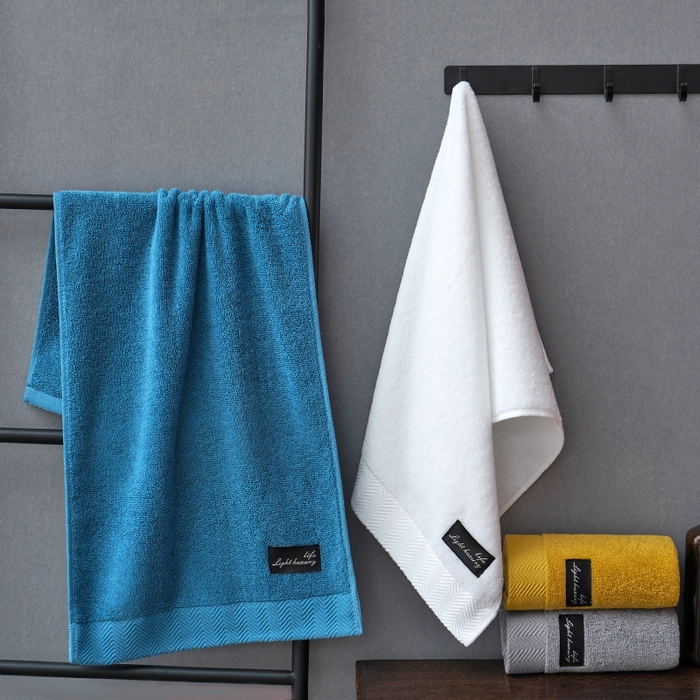 91家纺网 家纺一手货源 找家纺 朴尔家纺-毛巾被 2026新款全棉纯棉32股酒店风黑标加厚毛巾浴巾组合 组合图仅供展示 浴巾70x140cm/条